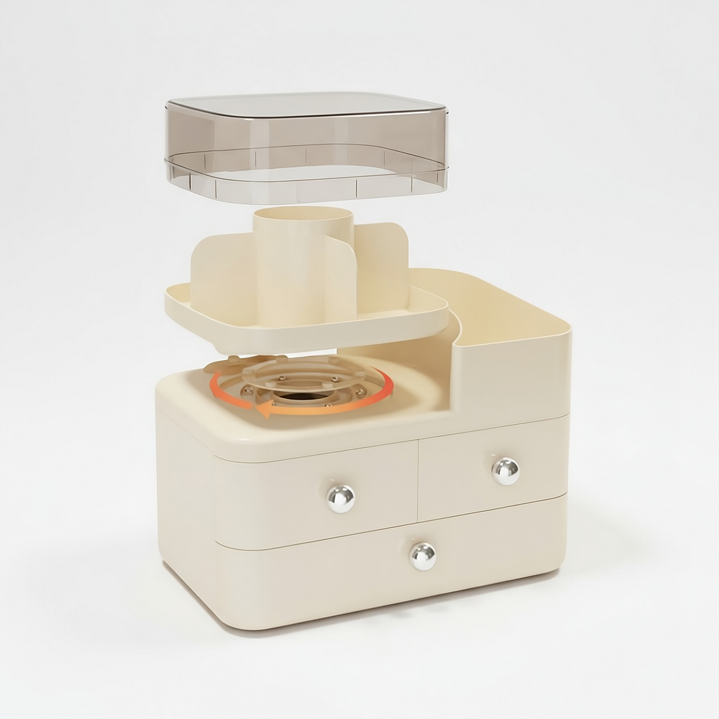 Floriabox Orbit – Rotating Vanity Organizer