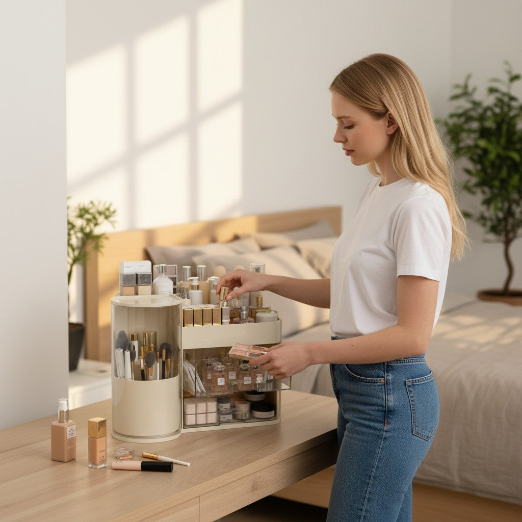 Floriabox Haven – Dust-Proof Rotating Vanity Station